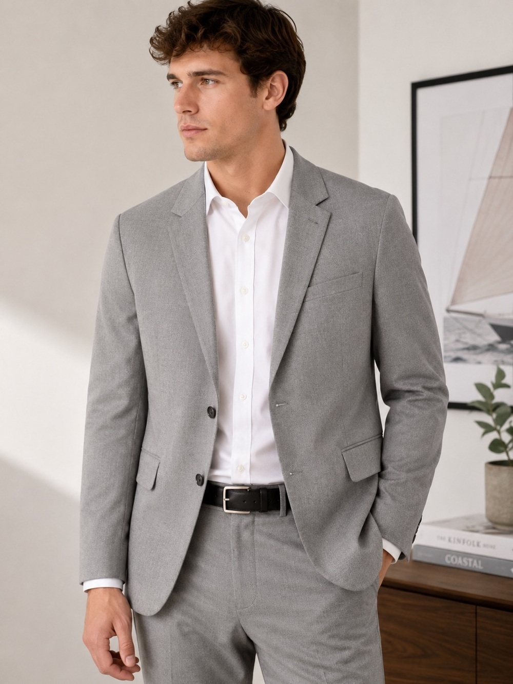 Men's Abercrombie A&F Collins Classic Blazer (Gray)